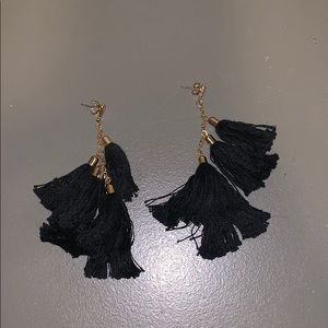 Black tassel earrings